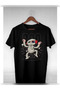 Unisex Oversized Printed Crew Neck Short Sleeve Black T-Shirt