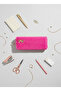 Plush Fabric Bowknot Detailed Pencil Case and Makeup Bag with Pearls - Aesthetic Soft Organizer - 7