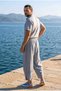 Men's 100% Cotton Linen Woven Shalwar Trousers Gray - 4