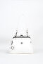 Women's White Butterfly 4-Compartment Lined Scholarship Bag and Zipper Closure Handbag and Shoulder Bag - 3