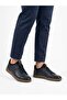 Men's navy blue genuine leather orthopedic insole casual shoes - 2