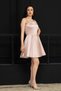 Stone Detailed Satin Mini Dress - Cream - 6