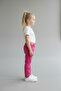 Girl's Fuchsia Pink Cotton Pants - 2