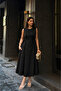 Women's Waist Accentuating Side Buckle Zero-Sleeve Flowy Flared Stylish Casual and Formal Dress (for Special Occasions) - 6