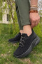 Women's Black Hidden Heel Sports Shoes Nk4162