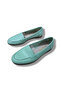 Women's Green Genuine Leather Loafer - 4