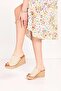 100% Linen 33-34-35-36-37-38-39-40-41-42-43-44-45 Size Wedge Heel Slippers - 5