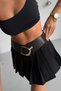 Mfr5013 Women's Wide Belt with Gold Buckle, Flexible Elastic and Faux Leather Detail - 6