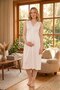 New Season Women's Ecru Wide Strap Lace Detailed Summer Special Design 100% Cotton Maternity Nightgown - 5