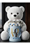 Baby Gift for New Mom: 55cm White Bear and Set of 15 Blue Teddy Bears in Box - 6