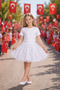 Girl's White Floral Patterned Tulle Skirt – School Event and Festival 5-13 Years Old - 2