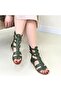 Nola Green Leather Belted Sandals - 4
