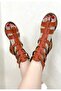 Nola Orange Leather Belted Sandals - 2