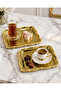 2-Piece Luxury Gold Casting Rose Frame Silver Square Engagement, Dowry, Coffee, Tea Presentation Tray - 4