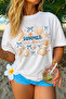 Women's Summer Vibes Printed Special Design Oversize Comfortable Daily Use Combed Cotton T-Shirt