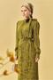 Belted Satin Jacquard Dress 46411 - 5
