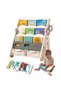 Kids BookShelf Organiser, Children's Book shelf with 2 Baby Toy Storage Racks, PP Cartoon Book Racks