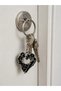 Gothic Heart Design Black Metal Keychain Unisex Accessory