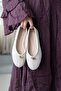 Brett Women's Accessory Detail Suede Ballerina Beige - 2