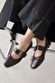 Faye Women's Belt Detailed Leather Ballerinas Brown