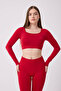 Women's Seamless Square Neck Long Sleeve Crop Top - 2
