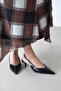 Orla Women's Heeled Wrinkled Leather Shoes Black - 2