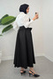 Loose Cut High Waist Skirt with Bow Tie Detail - 3