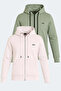Katya Set of 2 Women's Zippered Hooded Sweatshirts with Pockets