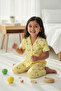 Lemon Flower Patterned Short Sleeve Girl's Milan Pajama Set - 2