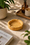 Round Natural Bamboo Ashtray 4 Slots Durable and Stylish Desktop Ashtray 9.5 cm - 4