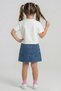 Girl's Cotton Heart Embroidered Denim Shorts T-Shirt 2-Piece Set - 3