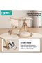 Baby Bedside Crib, Wooden Babies Bed with 360° Swivel Wheels, Portable Folding Bassinet for Infant Newborn, Nursery Beds with Mosquito Net, Mat, Sotrage Basket, Diaper Changing Station - 5