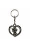Gothic Heart Framed Angel Figured Metal Keychain Silver Color - 3