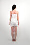 White Strappy Shorts Suit with Fistolu Design - 2