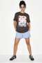 Women's Brown Good Day Printed Embroidery Detailed Relaxed Fit T-Shirt 7642 60286117 - 2