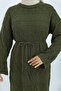 Patterned Long Knitted Sweater Dress - 8