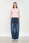 Women's short sleeve boat neck bodysuit - pink - 3