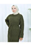 Patterned Long Knitted Sweater Dress - 6
