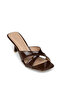 Women's Patent Leather Brown Slippers - 5