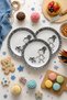 Cute Girl and Dog Patterned Plates (6 Pieces 20 cm) Children's Themed Cake, Dessert or Breakfast Plate Set