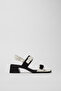 Twins Women's White and Black Leather Sandals
