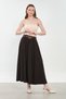 Women's Pleated Belted Skirt - Bitter Brown - 3