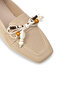 Women's Beige Ballerinas with Bead Accessories - 3