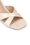 Women's Beige Patent Leather Slippers - 3