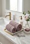 2 Piece Cotton Bath and Hand Towel Set Şeyda Mürdüm