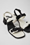 Twins Women's White and Black Leather Sandals - 2