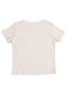 Organic Embroidered Beige Summer Little Girl's Tshirt - 4