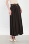 Women's Pleated Belted Skirt - Bitter Brown - 2