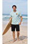 Men's Cotton Printed Pocket Short Sleeve Shorts Set
