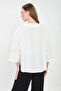 Women's Single-Button Blouse with Side Slits - Ecru - 5
